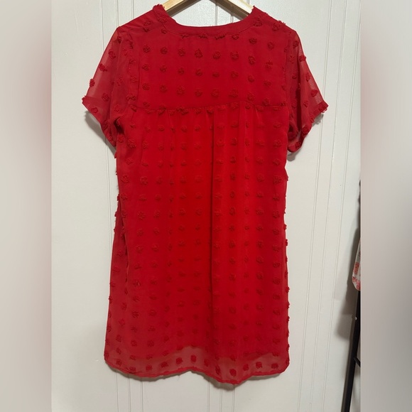 Swiss dot, red, babydoll style dress size medium - Picture 7 of 7